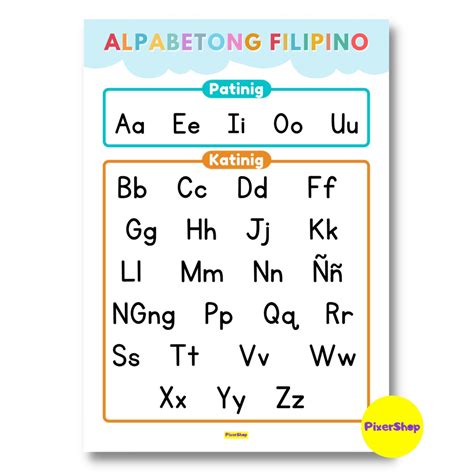 VOWELS CONSONANTS PATINIG KATINIG EDUCATIONAL LAMINATED CHARTS A4 SIZE POSTERS | Shopee Philippines