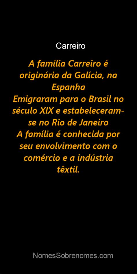 👪 → Qual a história e origem do sobrenome e família "Carreiro"?