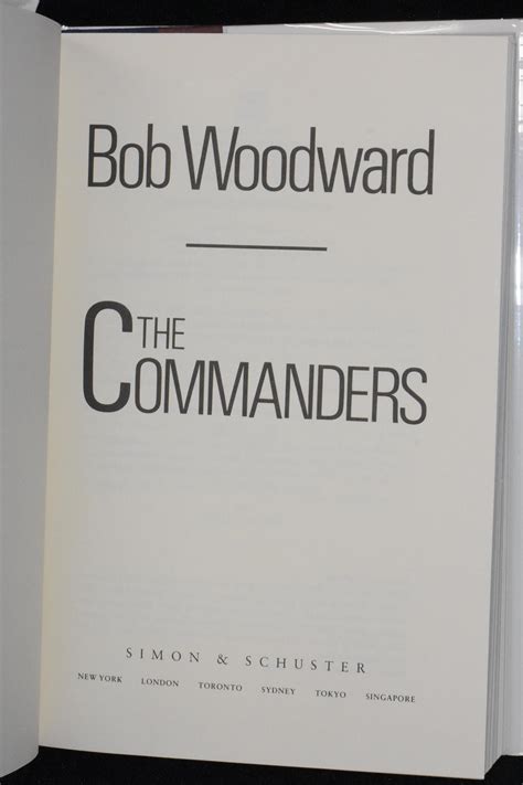 The Commanders by Bob Woodward: Fine Hardcover (1991) 1st Edition ...