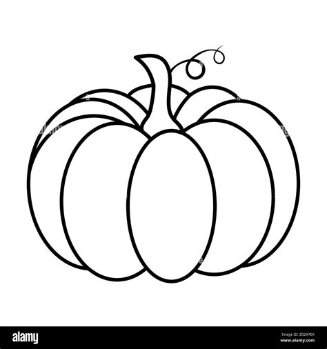 Pumpkin outline. Autumnal cartoon illustration. Shape for halloween or ...