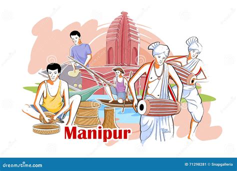 Culture Of Manipur Cartoon Vector | CartoonDealer.com #39715435