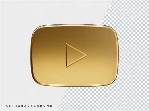 Premium PSD | Youtube golden play button transparent