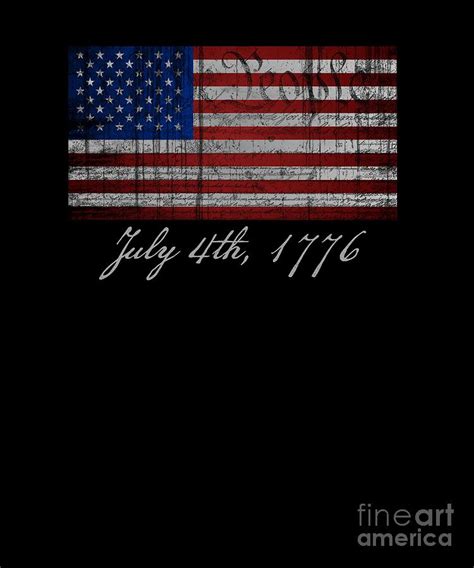 American Flag Distressed 4th of July Fouth 1776 Declaration Digital Art ...