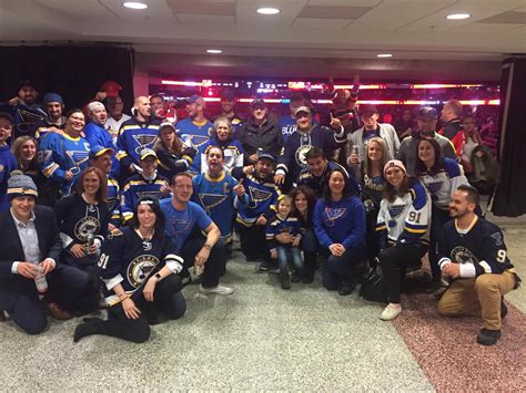 Some of your fellow St. Louis Blues fans at the Devils game last night... : r/stlouisblues