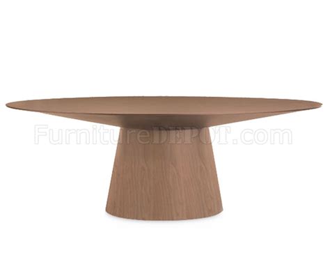 Walnut Finish Modern Oval Dining Table