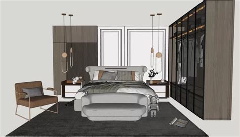 6013 Interior Bedroom Scene Sketchup Model (1) - Sketchup Models For ...