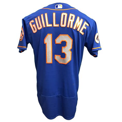 Luis Guillorme #13 - Game Used Blue Alt. Road Jersey - Guillorme Goes 1 ...