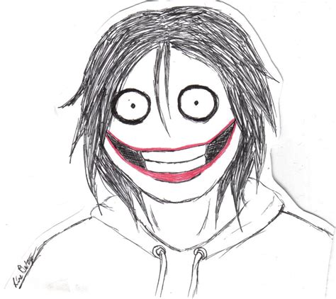 Jeff the Killer Pen Drawing by KaleidoscopicFungi on DeviantArt