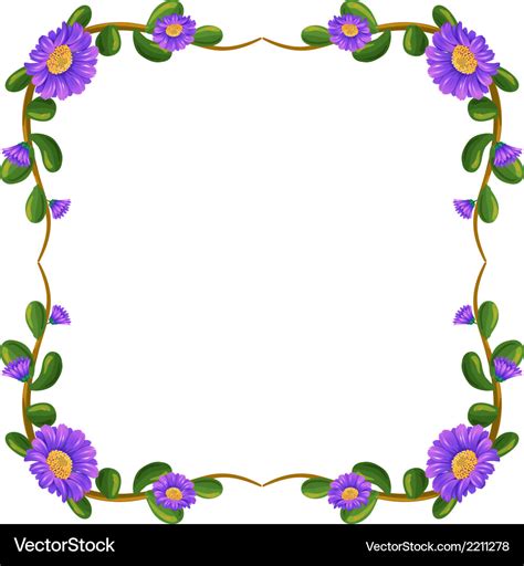 A floral margin with violet flowers Royalty Free Vector