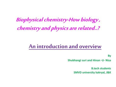 Biophysical chemistry | PPT