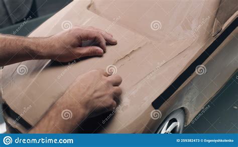 Male Designer Sculting Clay Car Model Stock Image - Image of auto, clay ...