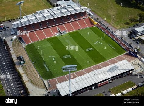 Waikato Stadium, Hamilton, Waikato, North Island, New Zealand - aerial ...