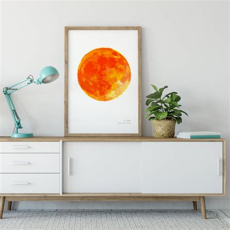 October - Hunter's Moon - Full Moon Art Print — Drawn Together Art ...