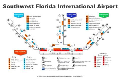 Southwest Florida International Airport Map - Florida Airports Map ...