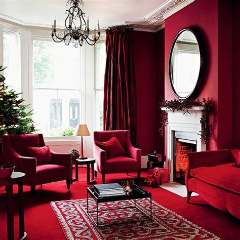 Christmas living room decorating ideas – Living room for Christmas | Red room decor, Living room ...