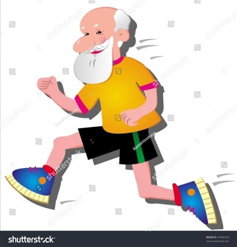 Vector Image Funny Running Old Man Stock Vector (Royalty Free) 42900160 | Shutterstock