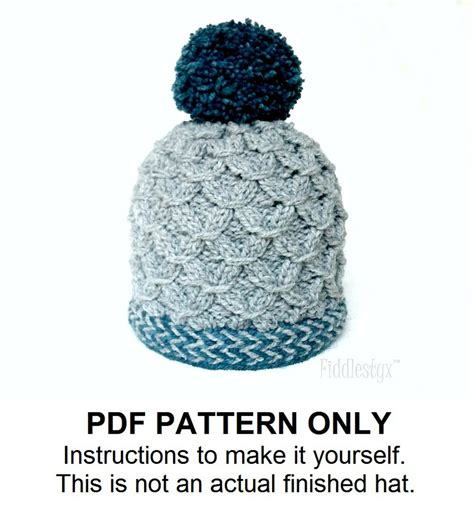 Knitting Pattern Pom Pom Hat Pattern Boy's Hat Knitting Pattern the ...