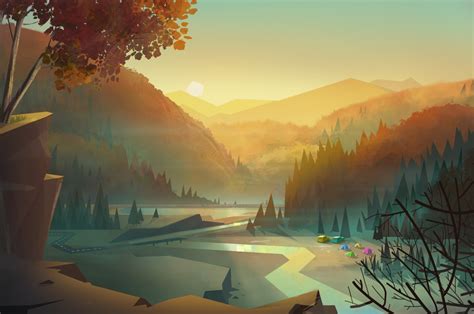 2560x1700 Resolution Creek Digital Art Chromebook Pixel Wallpaper - Wallpapers Den