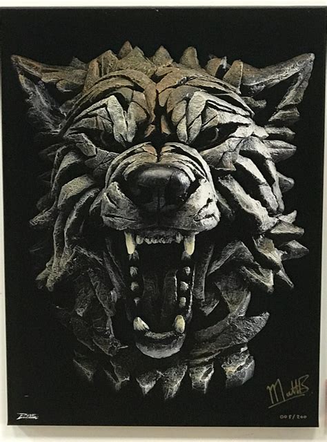 Edge Sculptures - Wolf Canvas - Thornton and Collins