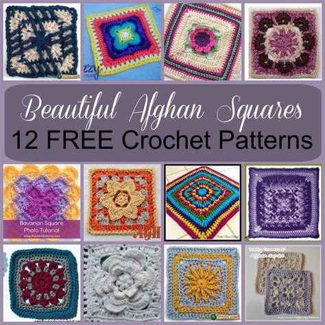 Beautiful Afghan Squares ~ 12 FREE Crochet Patterns - Stitches n Scraps