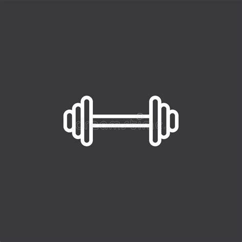 Dumbbell Icon Or Logo, Dumbbell For Training On Dark Background Stock ...