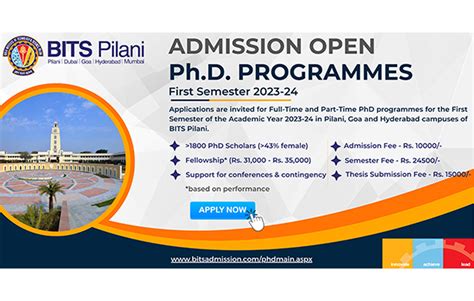 BITS Pilani invites applications to register for PhD First Semester ...