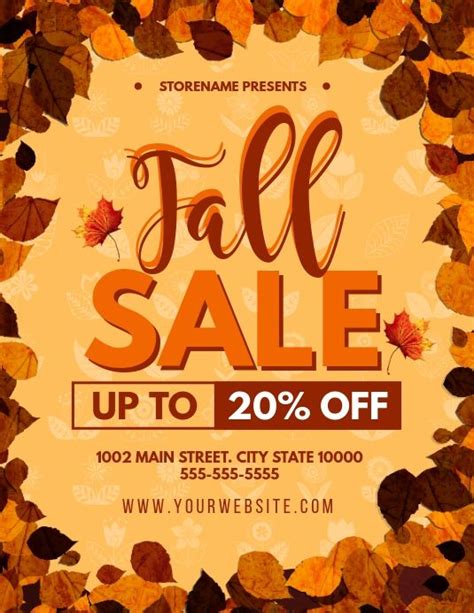 fall sale flyers, fall sale ads, fall/autumn season flyer templates ...