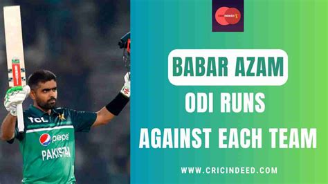 Babar Azam ODI Runs Against Each Team - CricIndeed