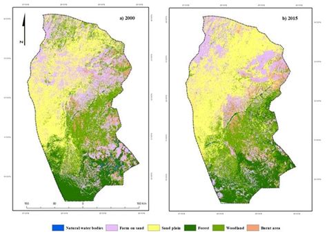 Final land cover maps of West Kordofan for a) 2000 and b) 2015 | Download Scientific Diagram