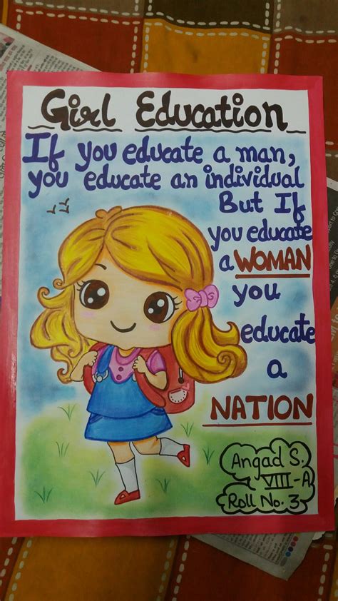 Girl education poster - Pencil colour and dry pastels | Education poster design, Education ...