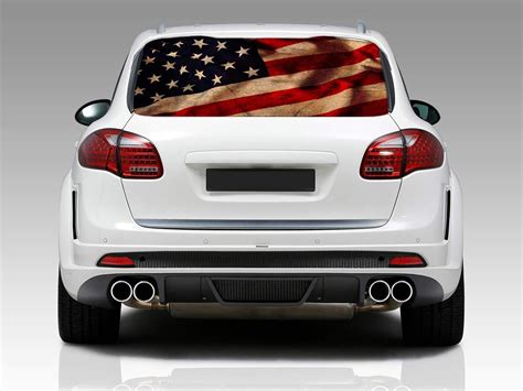 Car & Truck Graphics Decals American Flag Distressed Vintage Rear ...