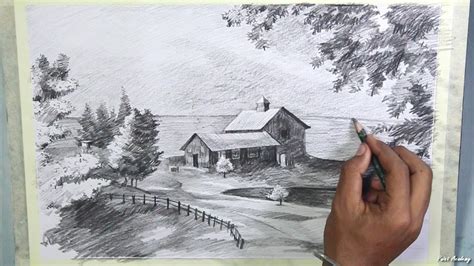 Landscape pencil drawings, Landscape drawings, Beautiful pencil drawings