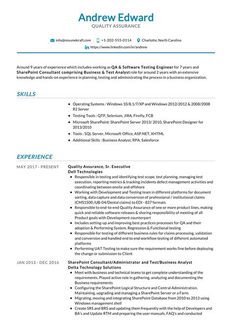 Quality Assurance Resume Sample in 2025 - ResumeKraft