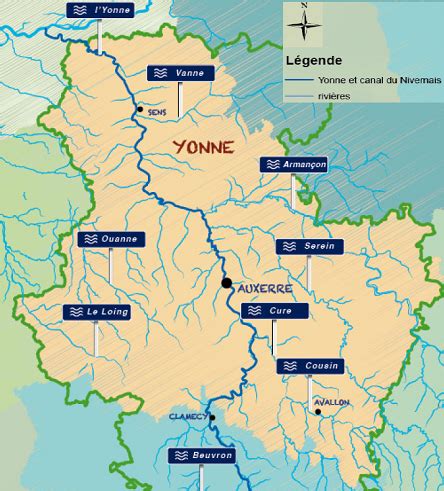 Yonne rivière » Voyage - Carte - Plan