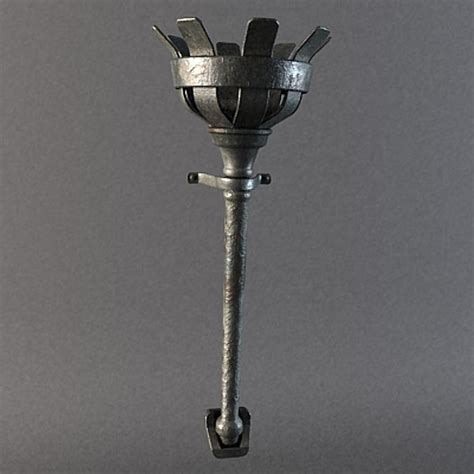 medieval iron torch light 3d max