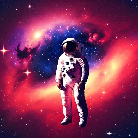 astronaut, red, galaxy background , Trippy - Arthub.ai