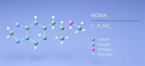 Mdma Molecule, Structural Chemical Formula, Ball-and-stick Model ...