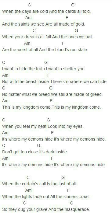 Demons -Imagine Dragons Ukelele Songs, Guitar Chords For Songs, Ukulele Music, Music Chords ...