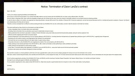 Nijisanji terminates Zaion LanZa - YouTube