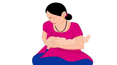 Cross Cradle Hold for Breastfeeding- Marathi - स्तनपानासाठी क्रॉस ...