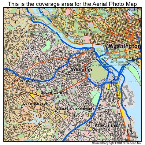 Aerial Photography Map of Arlington, VA Virginia