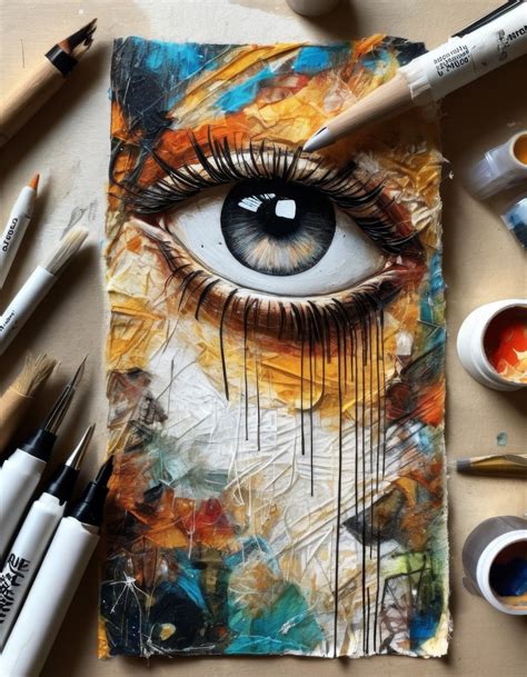 AI Generated Eye Acrylic Painting Free Stock Photo - Public Domain Pictures