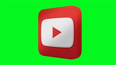 YouTube Logo Green Screen Animated 3D - YouTube