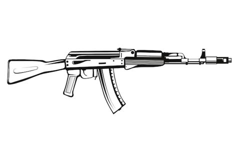 Premium Vector | Ak 47 weapon vector illustration of a sketch kalashnikov machine gun soldier ...