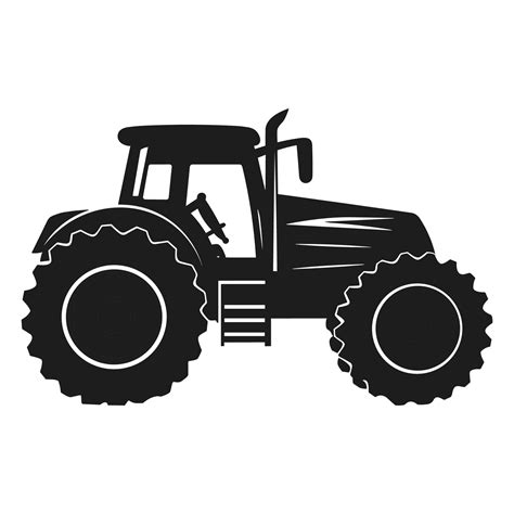 A tractor Vector black clipart isolated on a white background, A farm ...