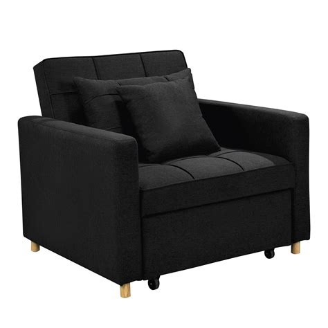 Mindy 3-in-1 Convertible Lounge Chair Bed - Black – Factory Buys