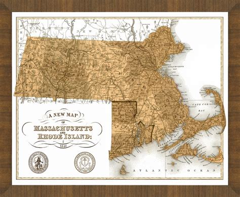 Old Map of Massachusetts - A Great Framed Map That's Ready to Hang