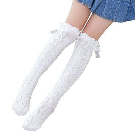 Little Girl's Knee High Socks Over Calf Kids Overknee Stockings Bow ...