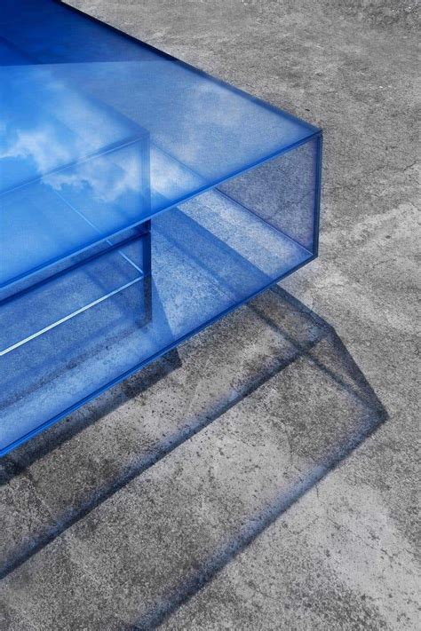 Null Blue Glass Clear Transition Color Coffee Table by Studio Buzao Customizable | Coffee table ...