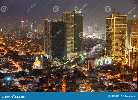 Manila night view stock image. Image of capital, destination - 115309317